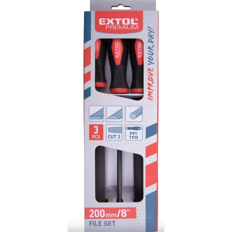 Pilník EXTOL PREMIUM 200 mm sada 3 ks 8803610 - 2