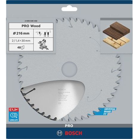 Pilový kotouč Bosch PRO Wood 216 mm 48T 2608640432 - 2