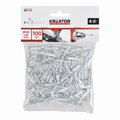 Trhací nýty Kreator 4,8x14mm 100ks KRTH62705