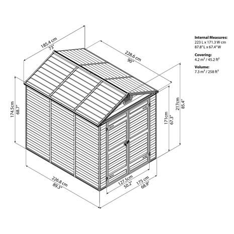 Zahradní domek Palram Skylight 6x8 hnědý - 2