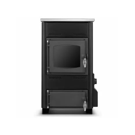 Krbová kamna s varnou plotnou a výměníkem TEMY ES 10 kW Černá