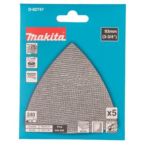 5x Brúsny papier Makita 93x93x93 mm, A240 - 2