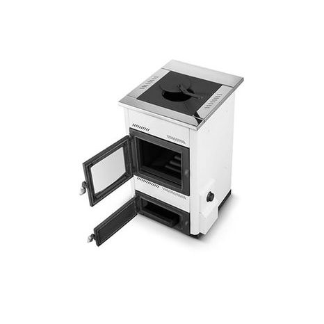 Krbová kamna na dřevo s varnou deskou a výměníkem TEMY ES 25 kW - bílý - 4