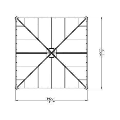 Zahradní hliníkový altán Palram Palermo 3600 - 7