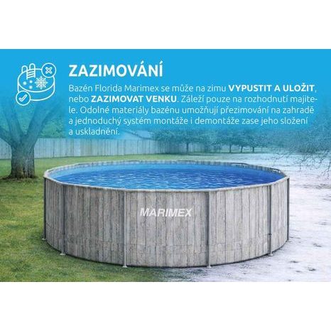 Bazén Florida Marimex 3,66 x 1,22 m ŠEDÉ DŘEVO vč. skimmeru 10340321 - 3