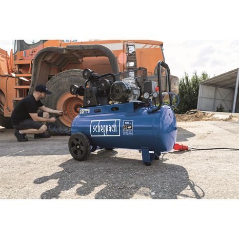 Elektrický olejový trojvalcový remeňový kompresor 100 l Scheppach HC 550 tc - 4