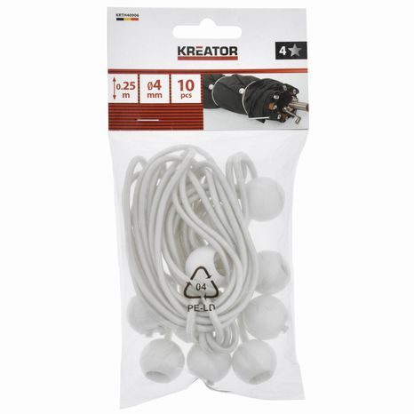 Upínacie gumy s guličkou Kreator 10 ks KRTH40906 - 4