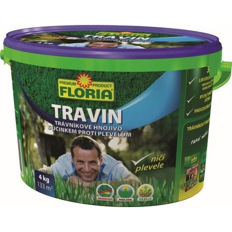Hnojivo FLORIA Travin 4 kg kbelík Agro 017088