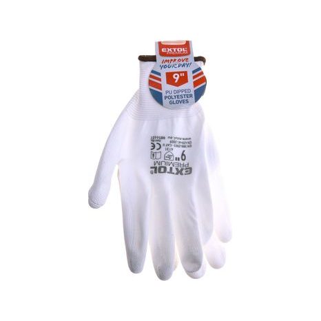 Pracovní rukavice EXTOL z polyesteru velikost 9" bílá 8856631 - 2
