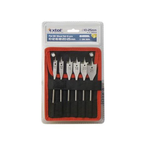 Sada plochých vrtáků EXTOL PREMIUM HEX do dřeva ∅10-25mm 8801210 - 2