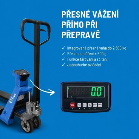Ruční paletový vozík GÜDE GHW Scale 2500 - 3