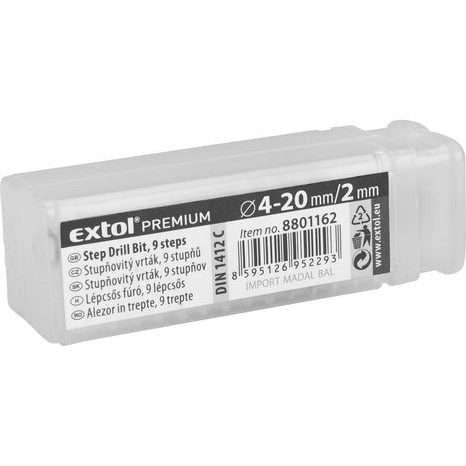 EXTOL PREMIUM 8801162 - vrták stupňovitý, ∅4-20mm, HSS - 2