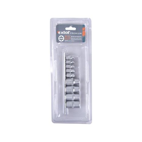 Hlavice nástrčné vnitřní TORX 1/4", 1/2" 9 ks EXTOL PREMIUM 8818114 - 2