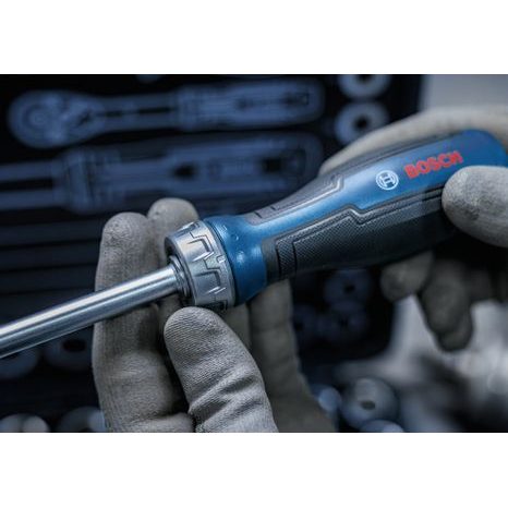 Ráčnový šroubovák Bosch se zásobníkem 12 ks bitů 1600A039PK - 5