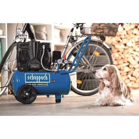 Elektrický bezolejový dvojvalcový kompresor 24 l Scheppach HC 25 Si - 15