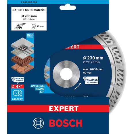 Diamantový segmentový kotouč Bosch EXPERT Multi Material 230 mm 2608900663 - 2