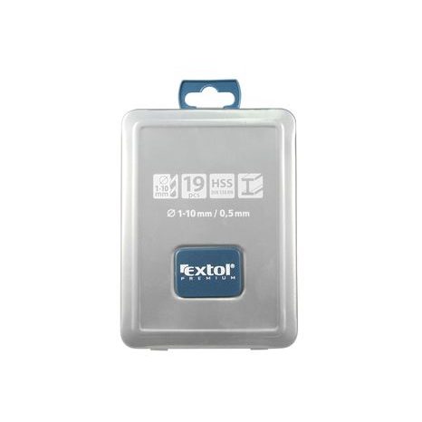 EXTOL PREMIUM 8801191 - vrtáky do kovu, sada 19ks, ∅1-10mm, HSS - 2