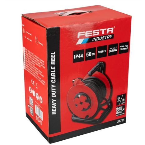 Venkovní prodlužovací kabel na bubnu 50m 3x1,5mm² FESTA INDUSTRY 37751 - 4