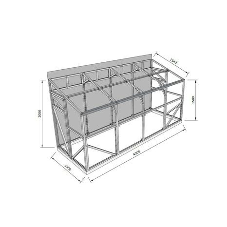 Skleník ke stěně WEISA 1,5x4m - 4mm - 3