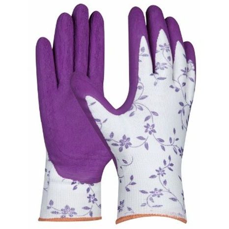 Zahradní rukavice s latexovou vrstvou FLOWER LILA velikost 8 -… 