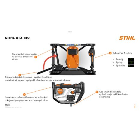 Aku zemní vrták STIHL BTA 140 - 3