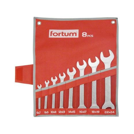 FORTUM 4730104 - klíče ploché, sada 8ks, 6-24mm, 61CrV5