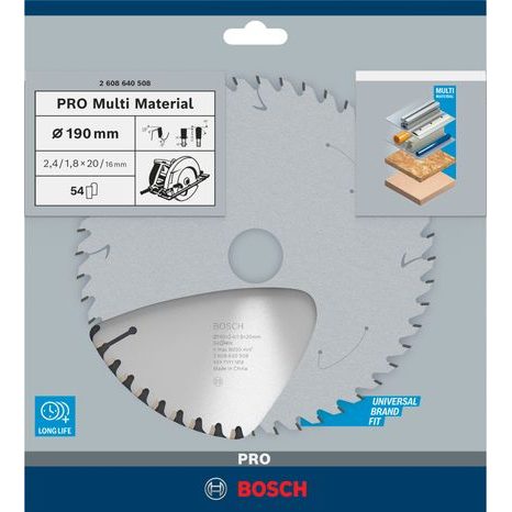 Pilový kotouč Bosch PRO MultiMaterial 190 mm 54T 2608640508 - 2