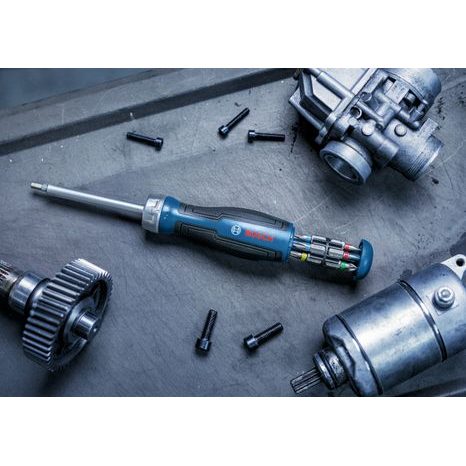 Ráčnový šroubovák Bosch se zásobníkem 12 ks bitů 1600A039PK - 7