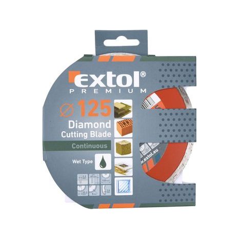 EXTOL PREMIUM 108732 - kotouč diamantový řezný celoobvodový - mokré řezání, 125x22,2x2,2mm - 2