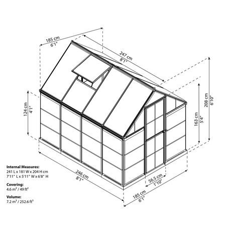Palram hybrid 6x8 - polykarbonátový skleník - 2