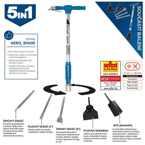 Pneumatický multifunkčný nástroj Scheppach AERO 2 SPADE - 3