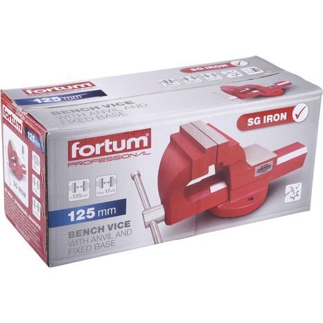 FORTUM 4752613 - svěrák s kovadlinou, 125mm, SG Iron - 2