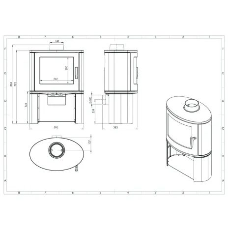 Krbová kamna NORDFLAM MODENA EKO 9kW - 2
