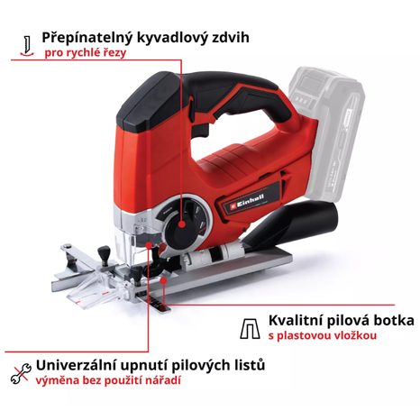 Aku přímočará pila Einhell TE-JS 18/80 Li-Solo 4321200 - 3