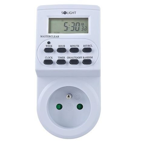 Časový spínač digitální SOLIGHT 16 režimů DT03