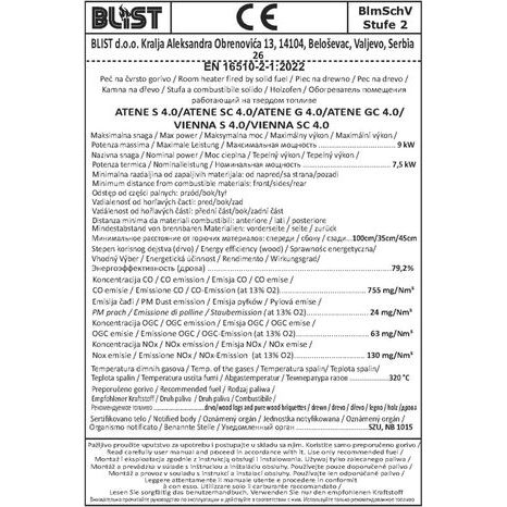 Krbová kamna Blist ATENE G Ceramic - červená - 3