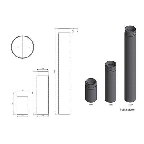 Sada kouřovodů HOMELUX 130 mm, SET 130-01 - 2