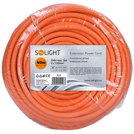 Prodlužovací kabel SOLIGHT 40 m, 3x1,5mm² PS11 - 3
