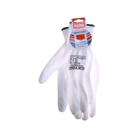 Pracovní rukavice EXTOL z polyesteru velikost 10" bílá 8856632 - 2
