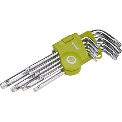 EXTOL CRAFT 66011 - L-klíče TORX, sada 9ks, T 10-50mm, vrtané