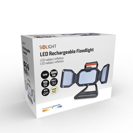 LED reflektor nabíjecí SOLIGHT 3000lm WM-30W-RE - 8