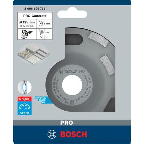 Brusný diamantový hrncový kotouč Bosch PRO Concrete 125 mm 2608601763 - 2