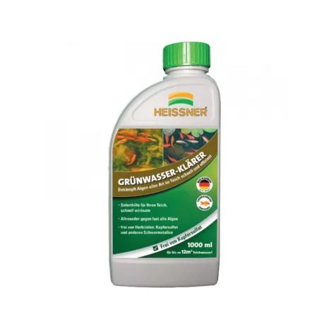 Čistič zelené jezírkové vody proti řasám Heissner 1000 ml až na 12 m³
