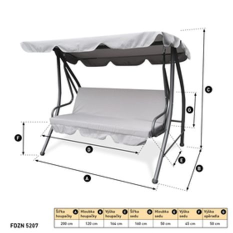 Zahradní houpačka třímístná FIELDMANN FDZN 5207 - 3
