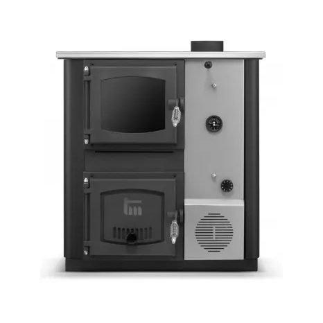 Kuchyňská kamna s výměníkem TEMY PRO 30 kW Pravá/Černá