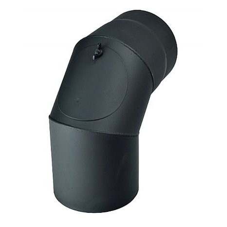Koleno kouřové silnostěnné s čistícím otvorem 150mm / 90° silnostěnné 1,5mm
