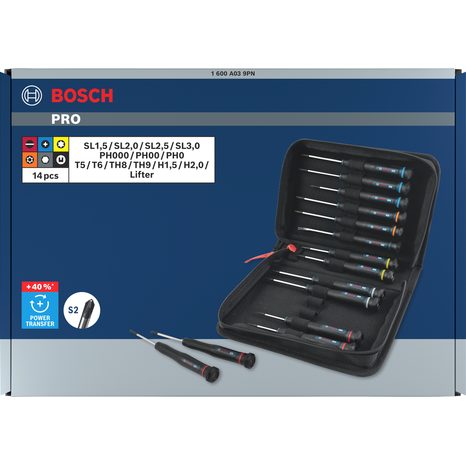 Sada přesných šroubováků Bosch PRO PH/SL/TX/TH/H 14 ks 1600A039PN - 2