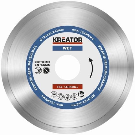 Diamantový kotouč celoobvodový Kreator 125 mm KRT081102