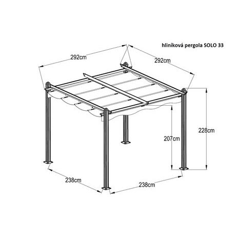 Hliníková pergola LANITPLAST SOLO 33 LG2079 - 4