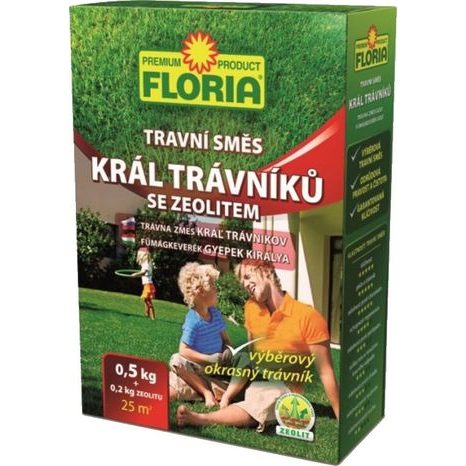 Travní směs FLORIA Král trávníků 0,5 kg+zeolit 200 g Agro 000780